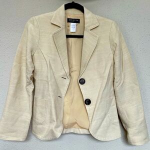 Jones New York Linen Cream Beige Blazer Size 4